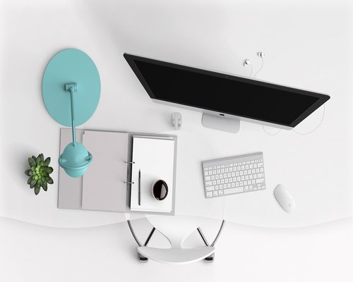A neat architectural workspace representation in metropolitan center